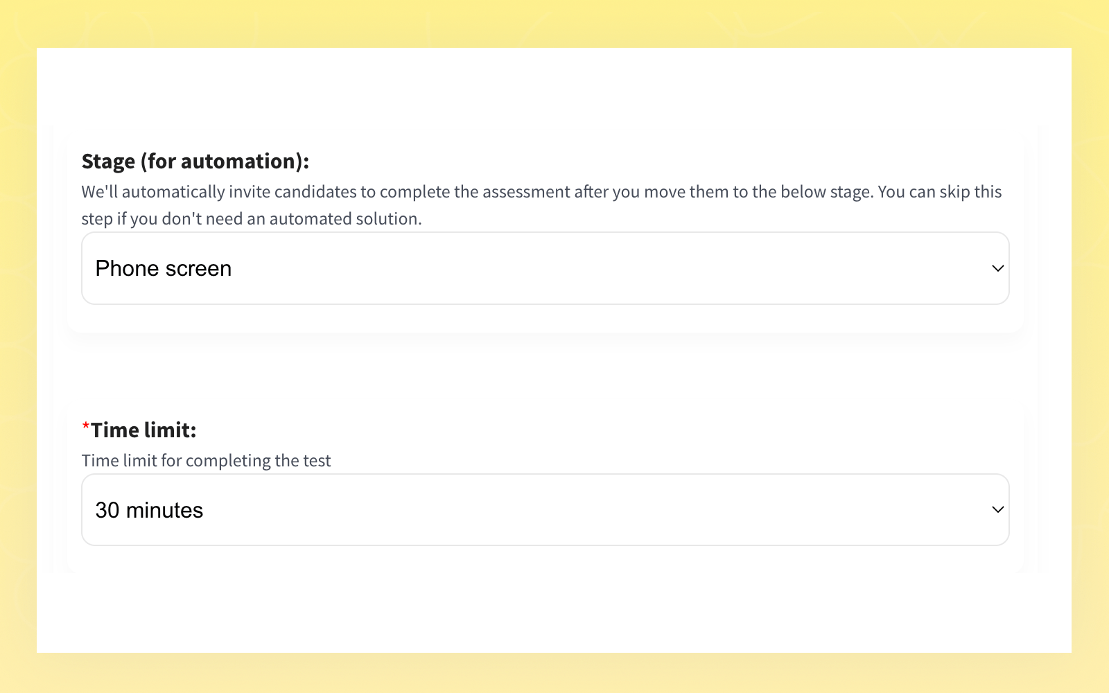 Automate assessments process