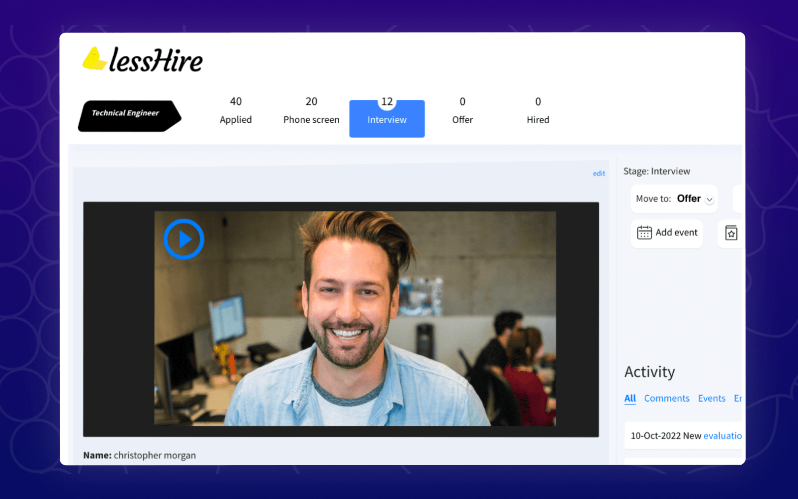 candidate video interview